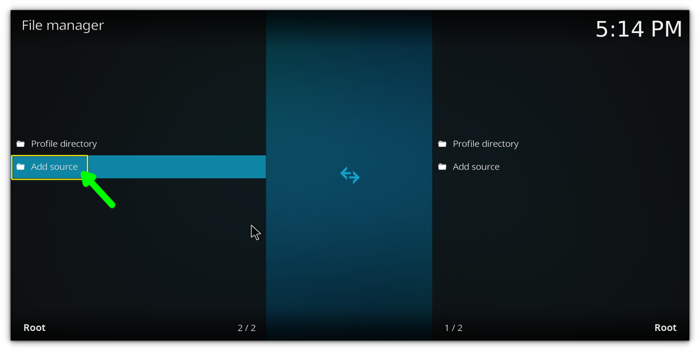 selectarea adăugării sursei